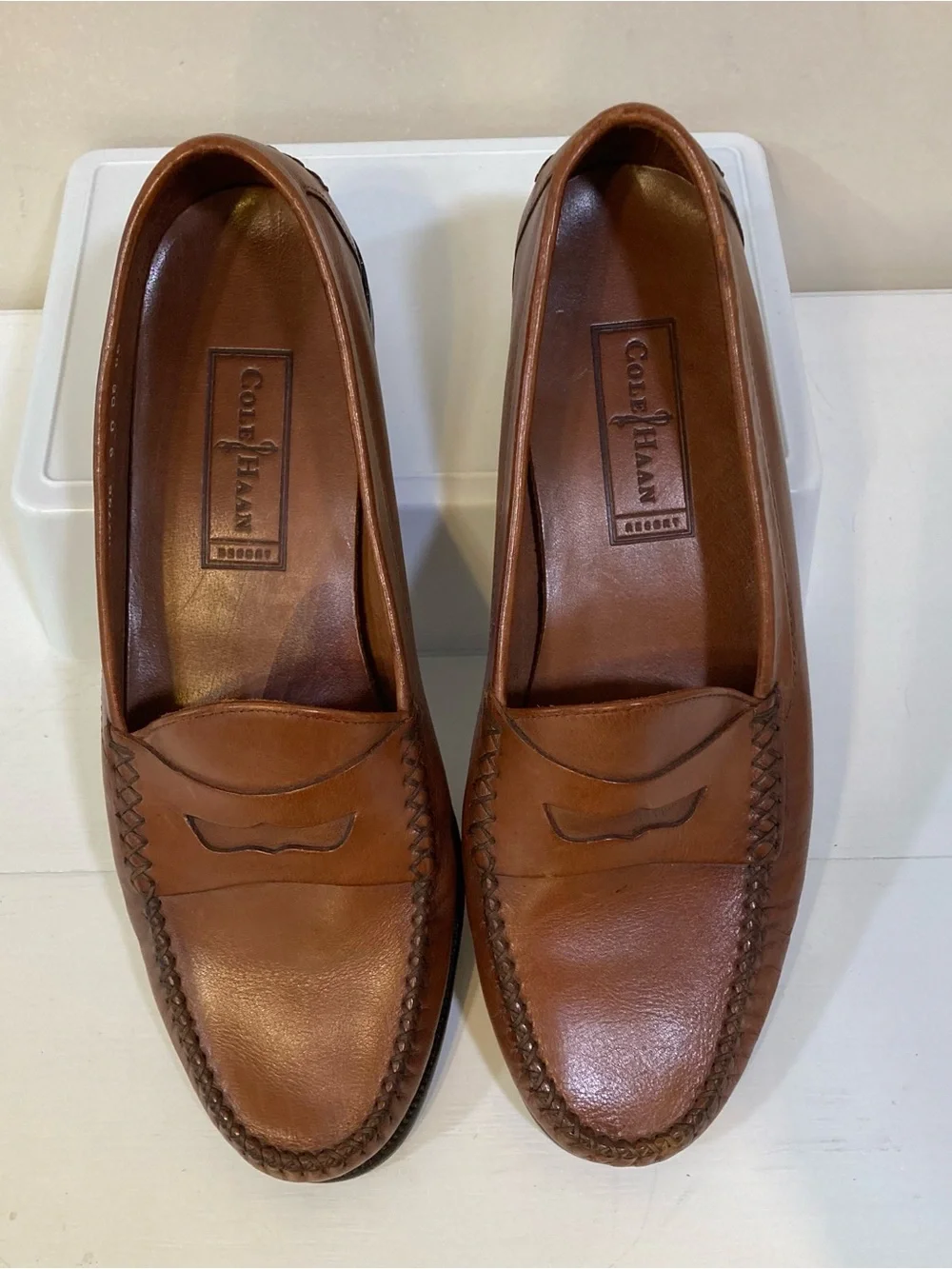 Cole Haan Resort Brown Leather Penny Loafers Sz 9D Mens Shoes CO2796